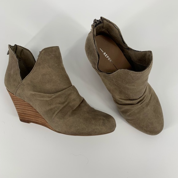 report wedge booties